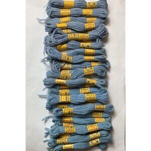 Vintage DMC Wool Yarn Laine Divisible 5 Meters Lot of 28 Blue
